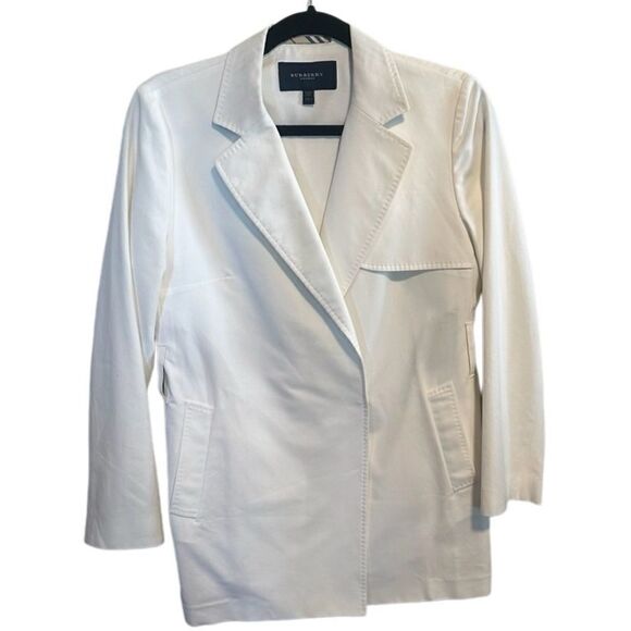 Burberry- Women’s Cotton Shorter Length Trench Jacket in White Size US 8 - Picture 10 of 10